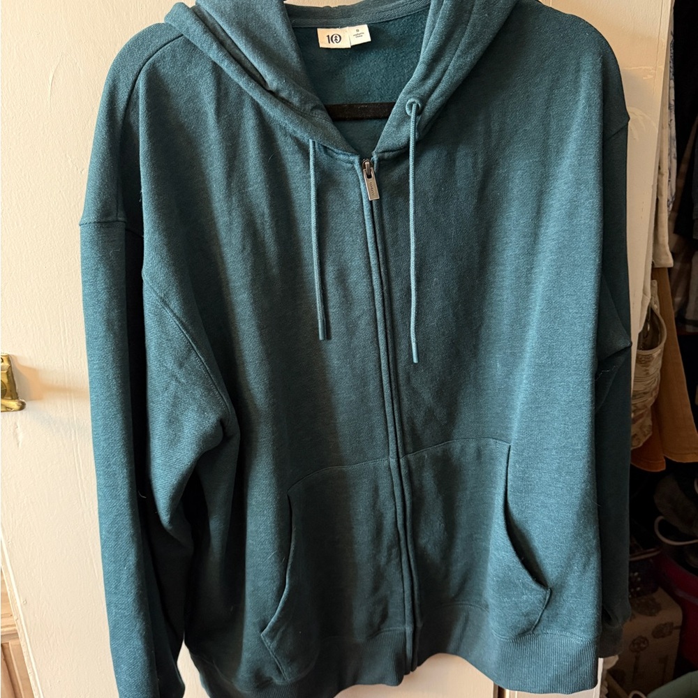 tentree Men's Deep Teal Zip-Up Sweater